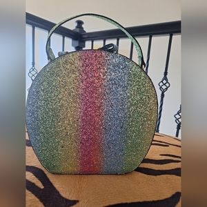 Multi-colored Glitter Patchwork Ball-Shaped Unique Satchel with matching wallet